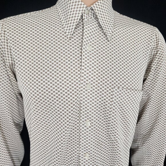 1970's INT. Internationalist by Arrow Men's Button Up Patterned Shirt 15-1/2, 34 - Picture 4 of 16